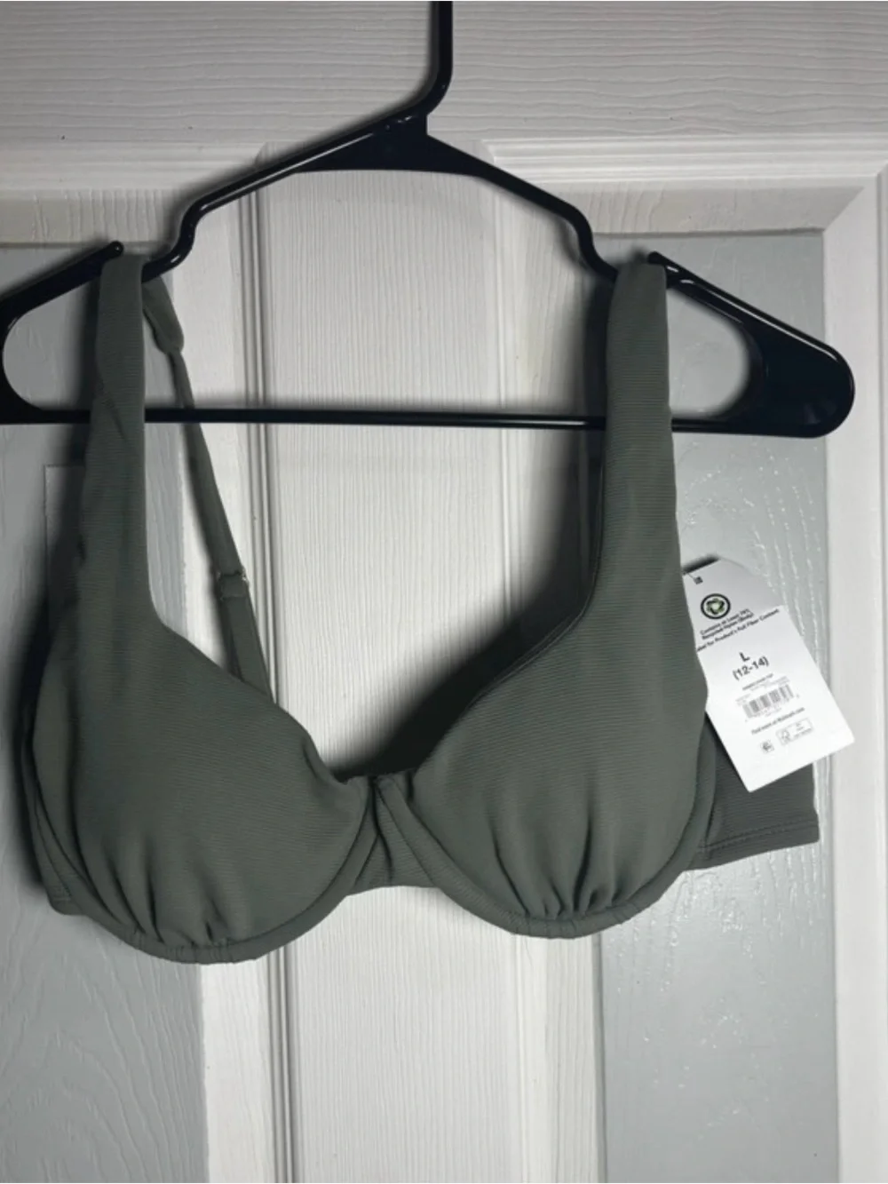 No Boundaries Olive Green Underwire Bikini Top